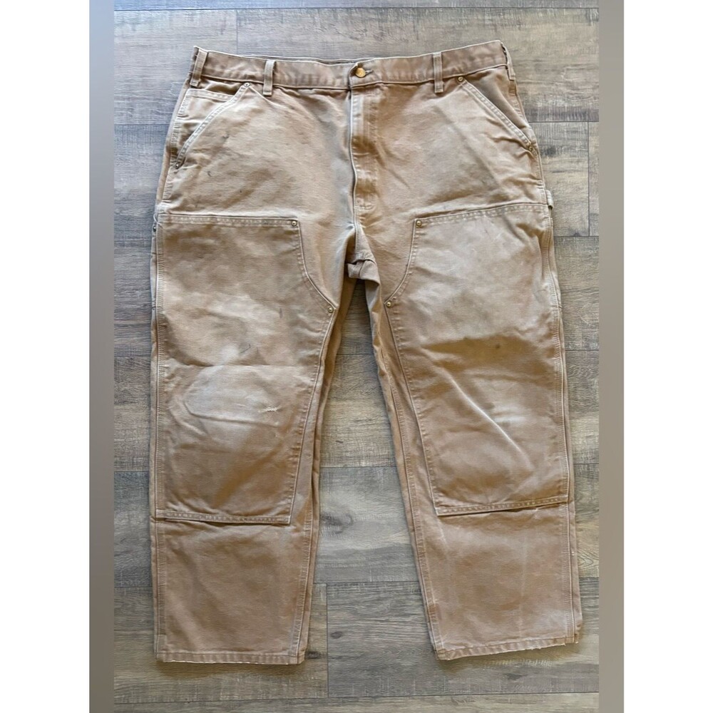 Carhartt men’s size 42X30 dungaree fit khaki cargo work pants flawed
